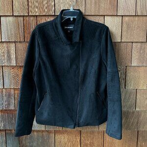 Never Worn Betabrand Bold Black Vegan Suede Moto Jacket in Women's Size XXL